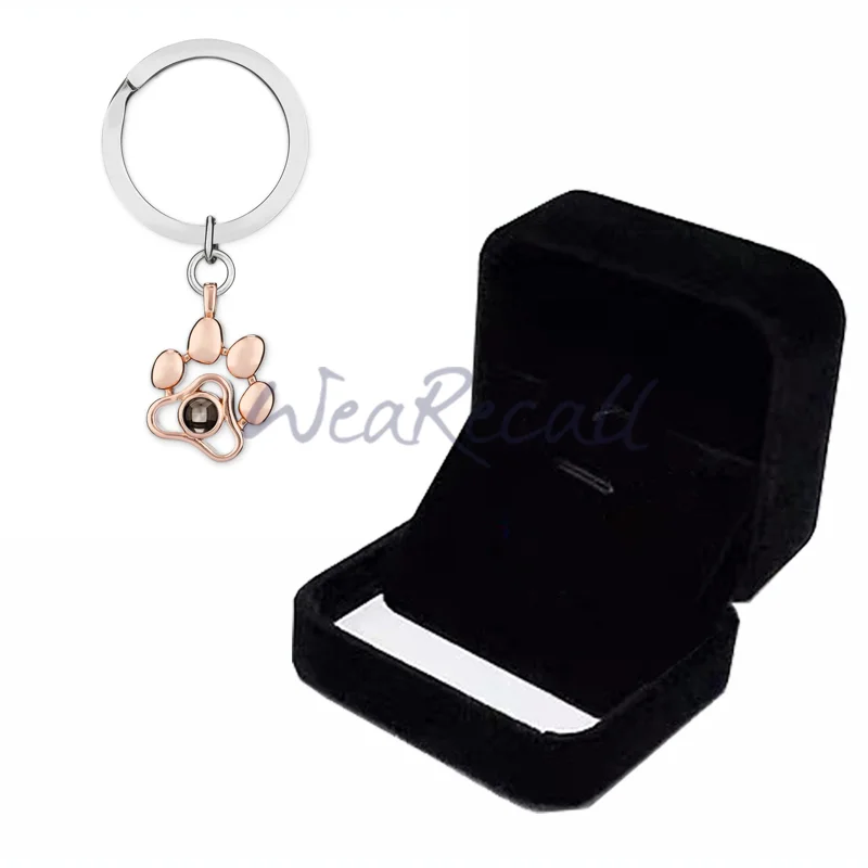 Projector Picture Custom Personalized Pet Photo Keychain 925 Silver wetirmss