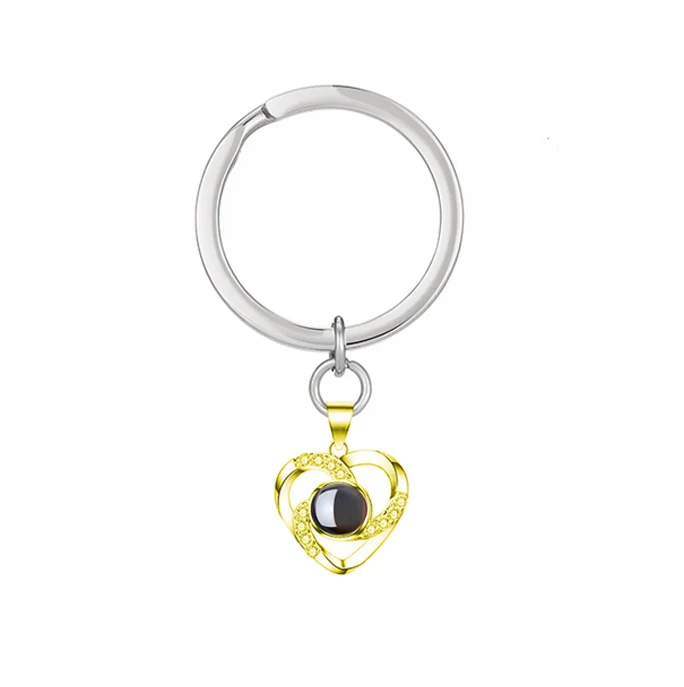 2023 Projector Picture Custom Personalized Prime Heart With Diamond Photo Keychain wetirmss