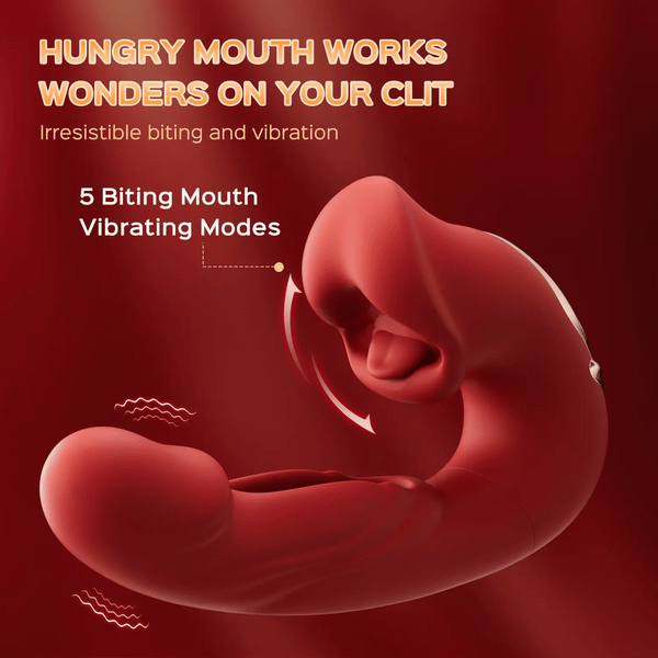 Tongue Licking Clit and G-spot Vibrator with Realistic Biting Motion