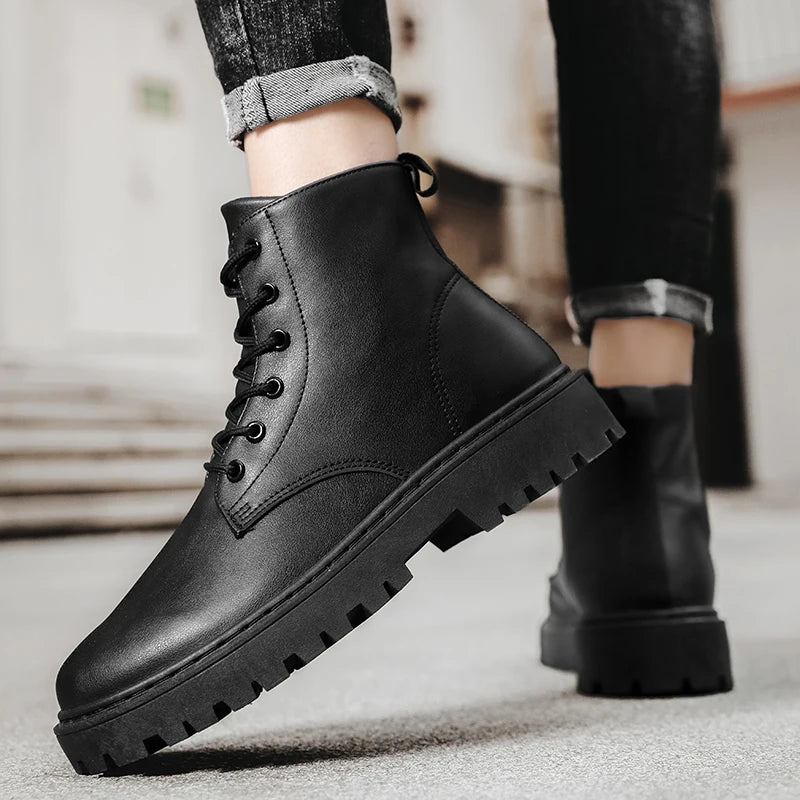 Men’s Waterproof Lace-Up High Top Anti Slip Boots