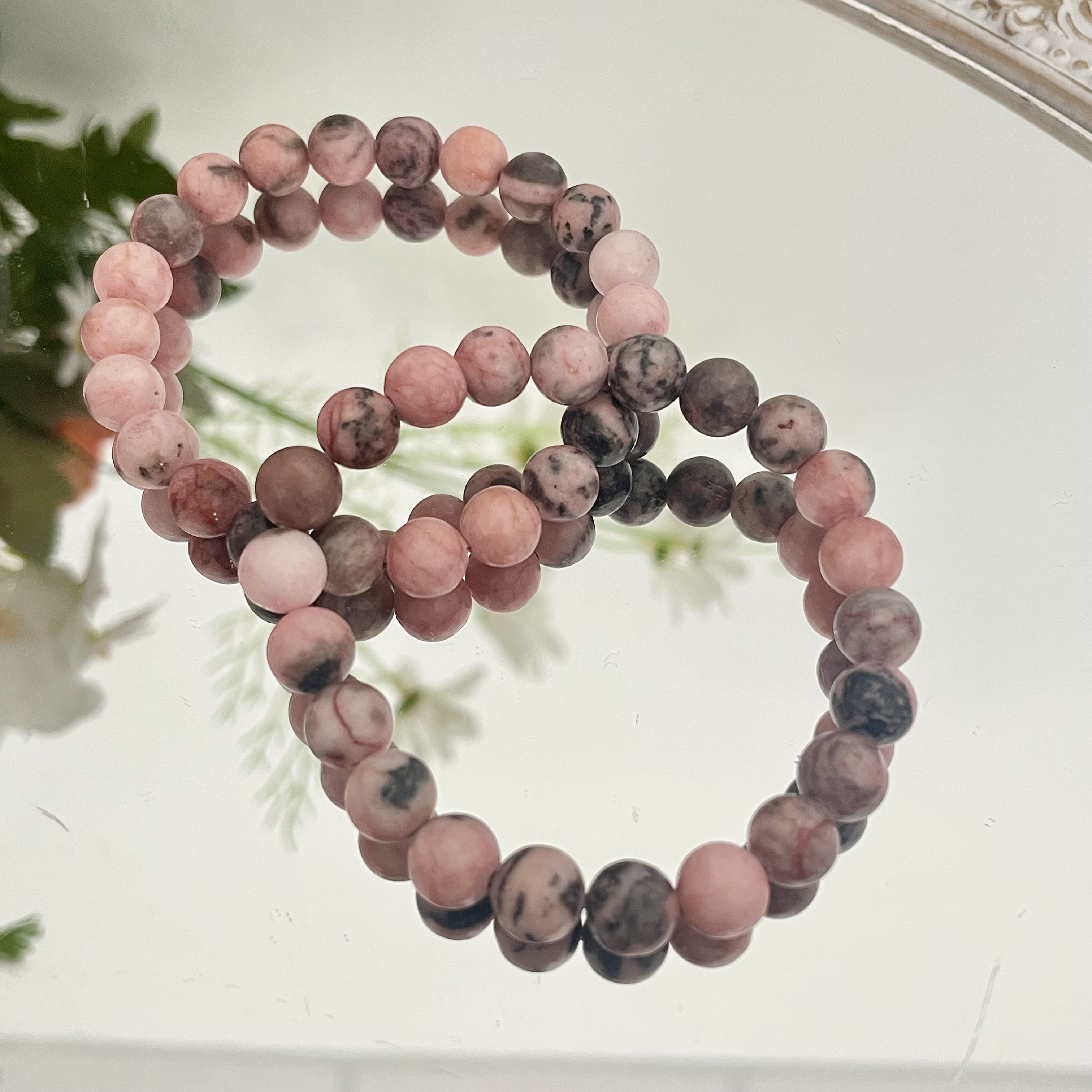 Pink Zebra Jasper Bracelet 8mm/12mm