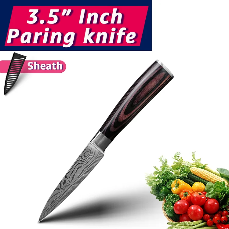 Benlay 7CR17MoV High Carbon Stainless Steel Damascus Pattern Knife