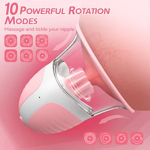 Wireless Remote Control Sucking Rotating Vibrating Breast Massager Clit Pump