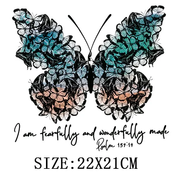 Beautiful Butterfly Thermal Sticker On T-shirt DIY Washable Iron On Hoodies Funny Design On Clothes Patches Appliqued Decoration