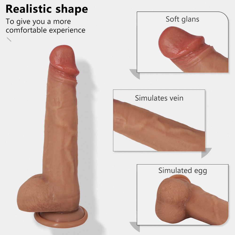 Heating Retractable Rocking Vibrating Dildo for Enhanced Pleasure