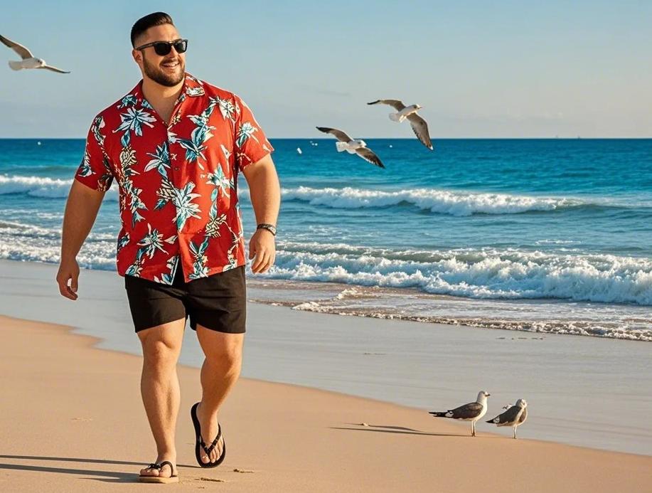 A man wearing BigTallKings' big and tall 2-piece sets.