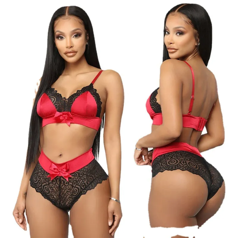 Churchf Sex Lingerie New Lace Three-Point Sling Tape Bra Two Sets