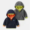 Kid Baby Boy Thickened Coat Fleece Double Layer Zipper Coats