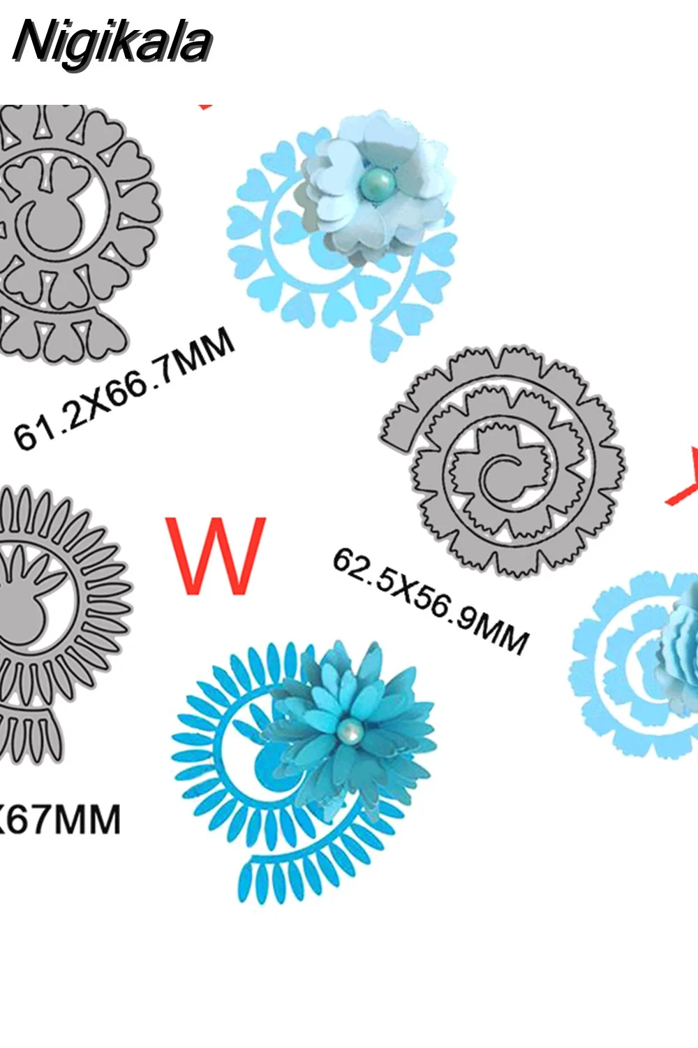 Nigikala Spiral Flower Garland Metal Cutting Dies for DIY Scrapbooking Album Decorative Crafts Embossing Paper Cards Making 2023 New
