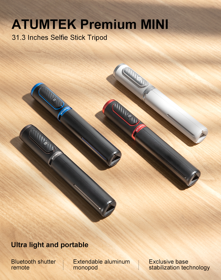 ATUMTEK Bluetooth Selfie Stick Tripod, 31.3 inches Premium Mini Phone