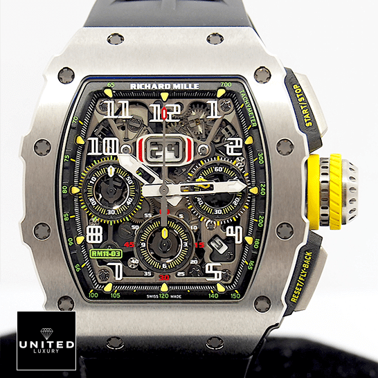 Richard Mille RM01103 Titane Flyback Man Replica white background