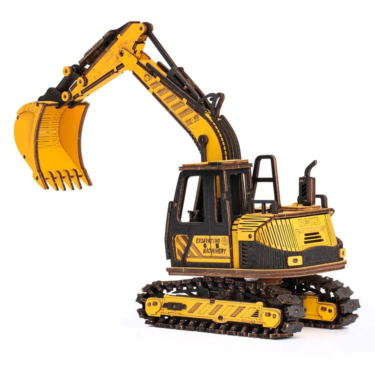 ROKR Excavator Engineering Vehicle 3D Wooden Puzzle TG508K