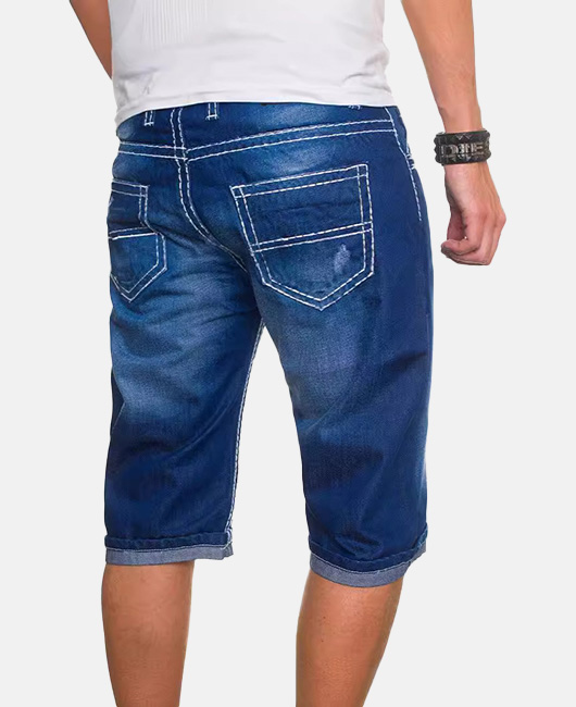 Casual Elastic Denim Ripped Washed Capri Jeans