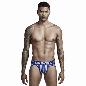 Vertical Stripes Stretch Sexy Hollow Briefs