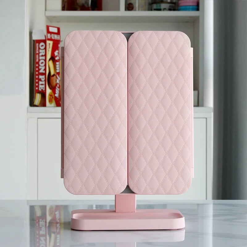 3 Color Lighted Desktop Trifold White Led Make Up Mirror Vanity Mirror With Lights Led