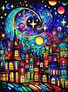 Diamond Painting-DIY Full Round Drill Abstract Street House