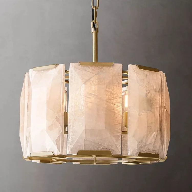 Harlown Calcite Round Chandelier 19" Vjlight