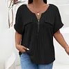 Gioiacombo&trade; T-shirt a maniche corte con zip taglie forti da donna