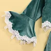 Baby Kid Girls Lace Long Sleeve Flare Velvet Valentine 2 Pcs Sets