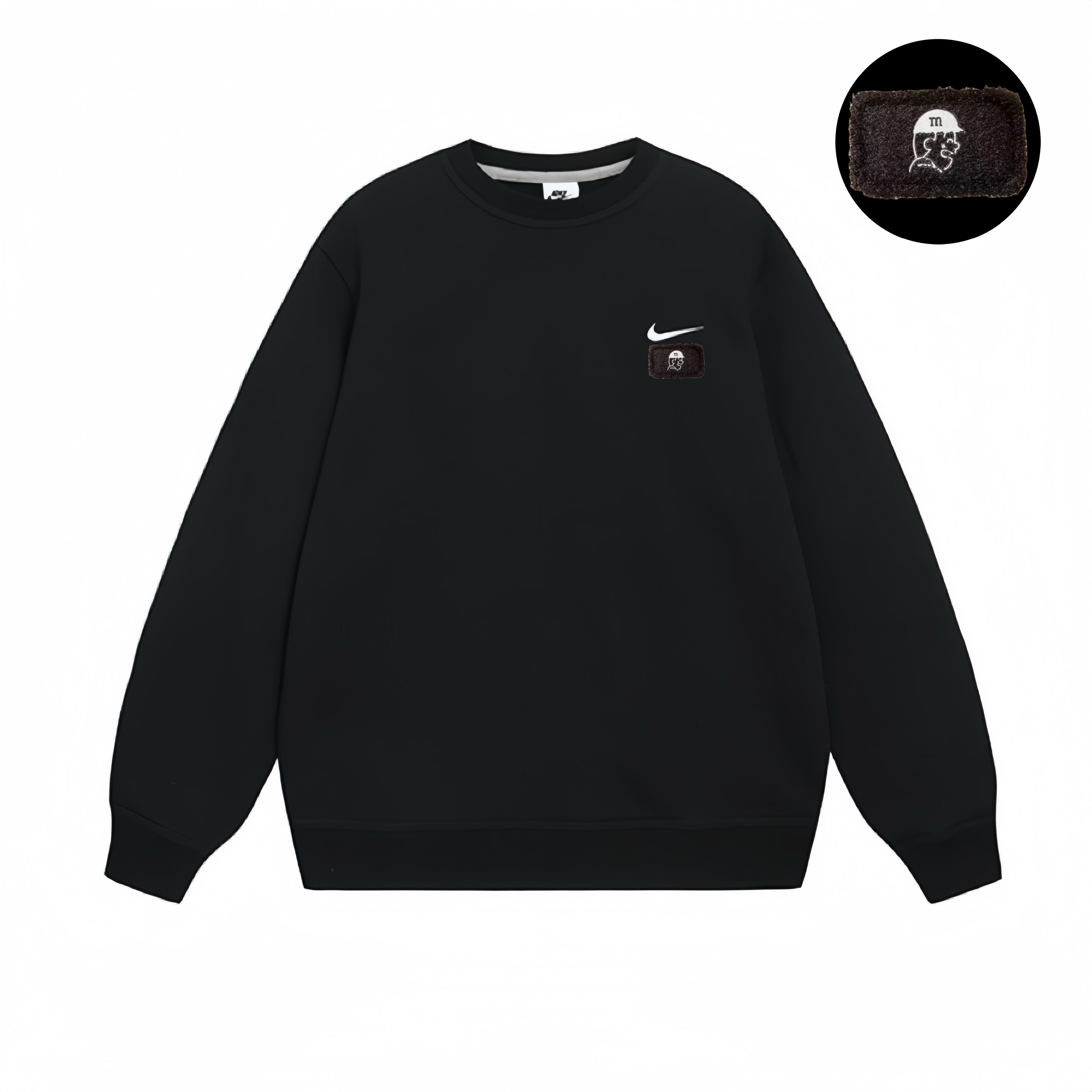 Nike Fleece Lined Thermal Pullover Long Sleeved Sweatshirt Unisex Black