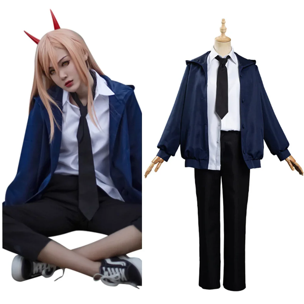 Chainsaw Man Shirt Coat Outfit Power Halloween Carnival Suit Cosplay Costume