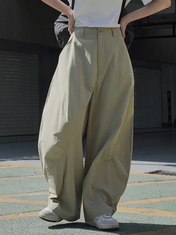 Effortless Chic: Wide-Leg Split-Joint Casual Trousers in Solid Color