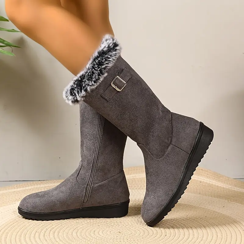 Women's Winter Boots - Slip-Resistant PU Lining, Lining - Black - Cooling Weather Boots for Casual and Formal Shoes - Cozy Shoes, Winter Boots, Formal Cold Weather Boots, Fashion Shoes, Plush Lining, Lasting Irritation 2 2 2 2
