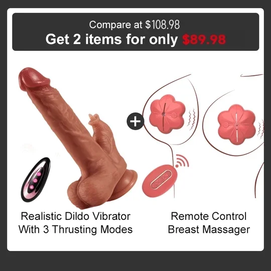 Realistic 8.7 Inches Silicone Dildo with Thrusting and Licking Features and 9 Vibration Settings