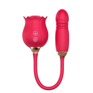 Double Headed Rose Clit Sucker & Telescopic Vibrator