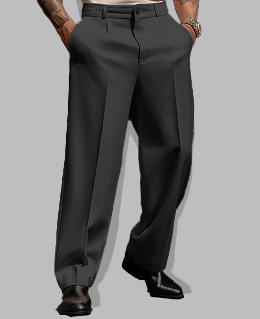 Business Slant Pocket One Button Solid Suit Pants