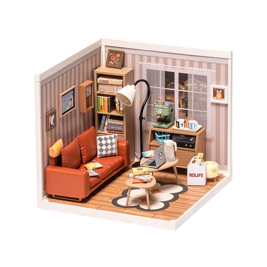 Rolife Cozy Living Lounge DIY Plastic Miniature House DW007 | Robotime Canada