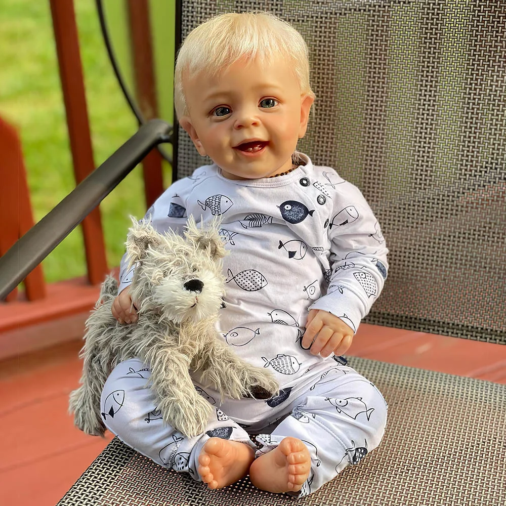 20" Lifelike Super Handmade  Weighted Reborn Baby Boy Toddler Doll Toy With Blond Hair Named Sader -Creativegiftss® - [product_tag] RSAJ-Creativegiftss®