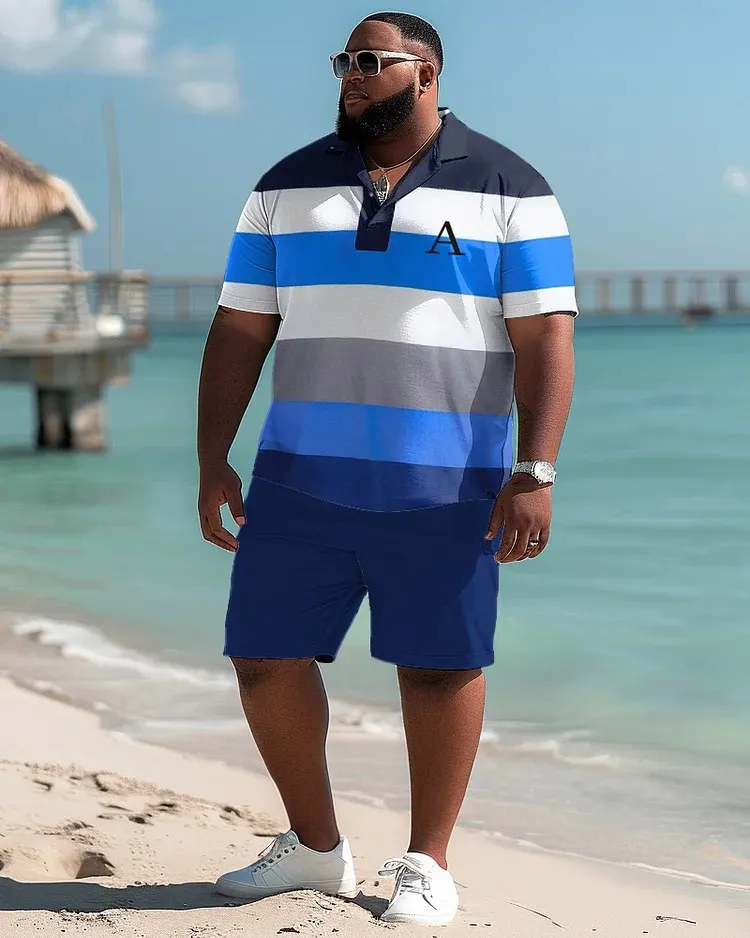 men's polo shorts set