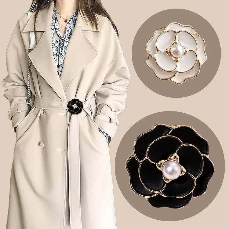Elegant Pearl Floral Scarf Ring Clip for Women Girls, Women's Silk Scarf  Shawl Camellia Flower Brooches Rings Buckle Set Ring Clip Fashion Meta
