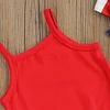 Baby Girl Independence Day Sleeve Solid Romper Striped Sets