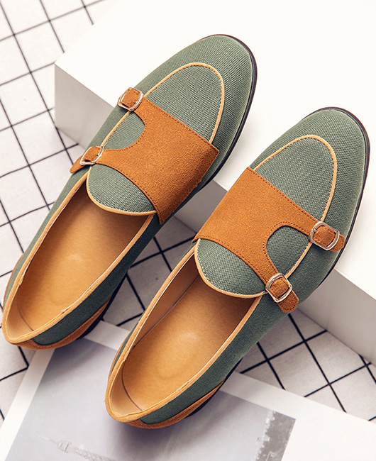 Business Flat Buckle Decor Loafers Shoes