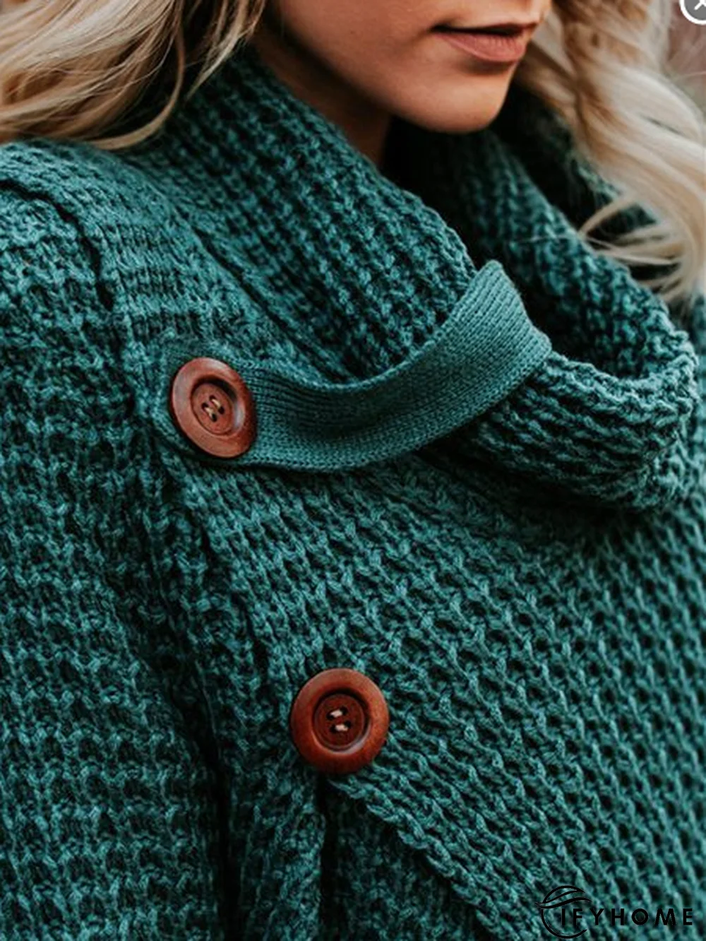 Asymmetrical Slit Cowl Neck Knitted Sweater | IFYHOME