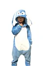 Kid Baby Boy Girl Flannel One-piece Star Dew Hooded Rabbit Ears Pajamas
