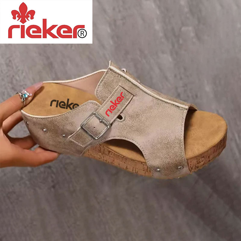 Rieker® 2025-ös női bőr ortopéd masszázscipő