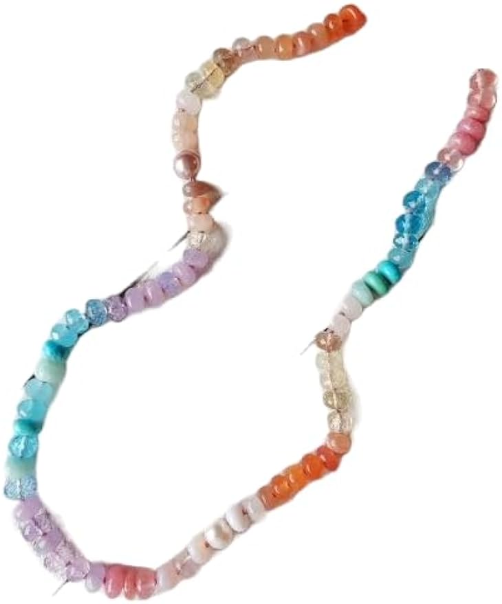 LKBEADS Natural Sardinia sunrise Necklace rondelle 4-5mm smooth 16inch Full strand Beads Jewelry Gemstone Necklace crystal healing energy stone Necklace for Women