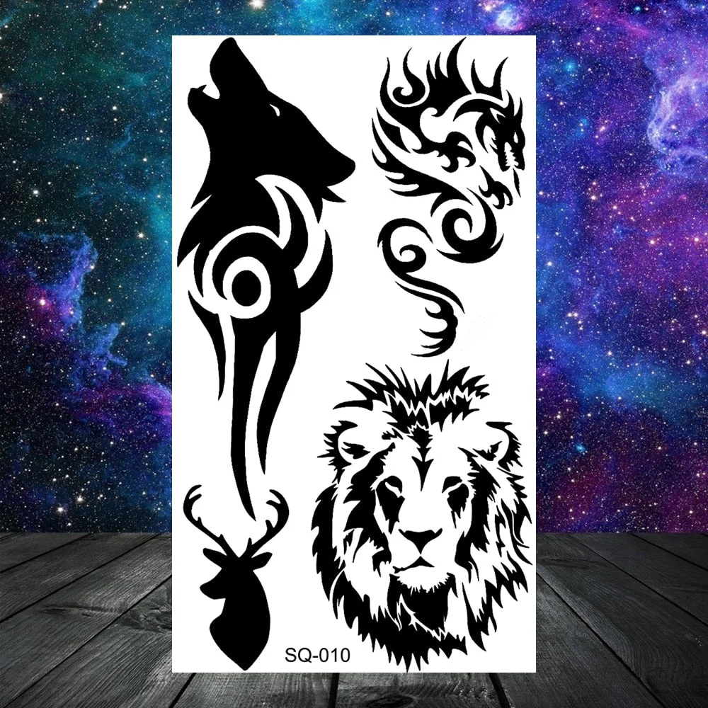 3D Constellation Rose Mountains Tatoos Temporary Tattoos For Women Men Star Moon Sun Realistic Fake Tattoo Small Washable Tatoos