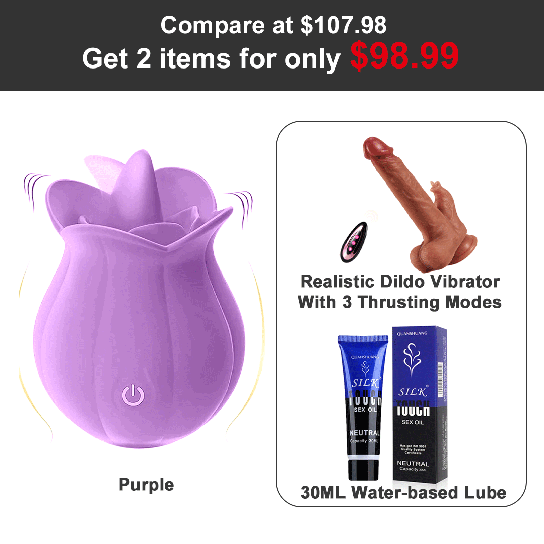 10 Speeds Rose Vibrator With Tongue