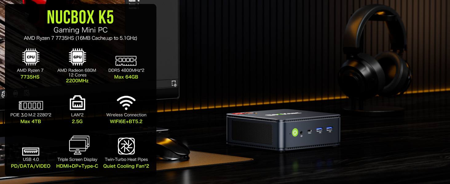 AMD Ryzen 7 7735HS Mini PC--NucBox K5