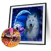 (Multistyle) Loup De Nuit - Rond Diamant Peinture 40*30CM