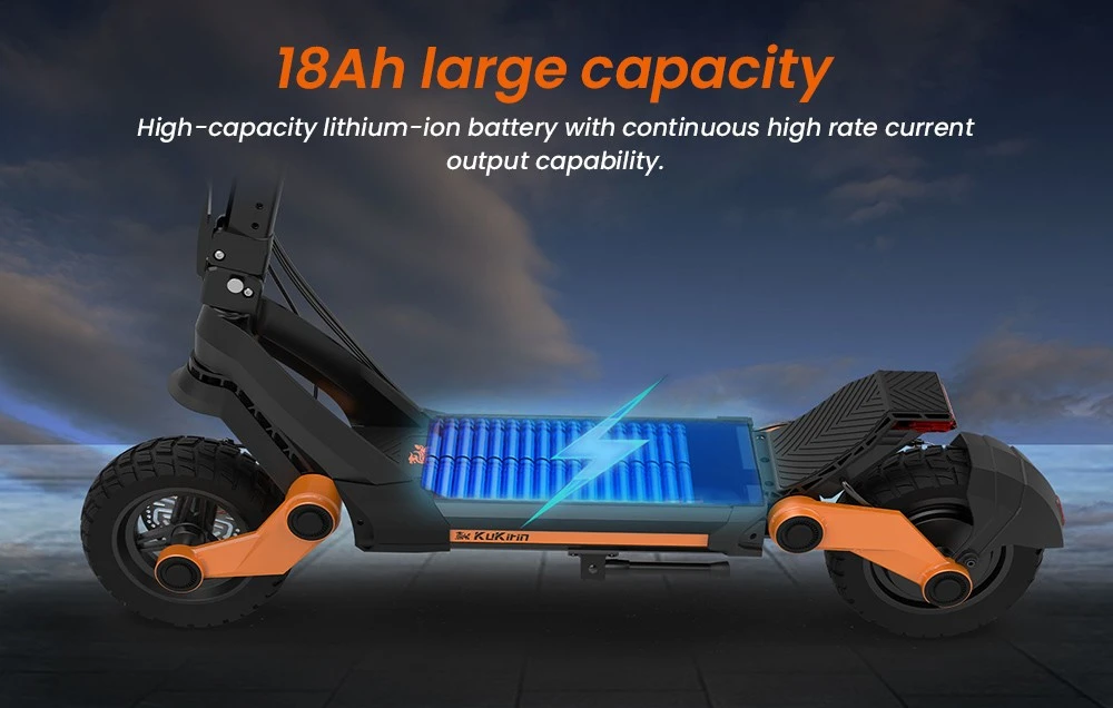 Kukirin G3 Scooter électrique 1200W moteur arrière 50 km/h vitesse maximale 52V 18Ah batterie au Lithium 70km d'autonomie frein à disque 120kg charge