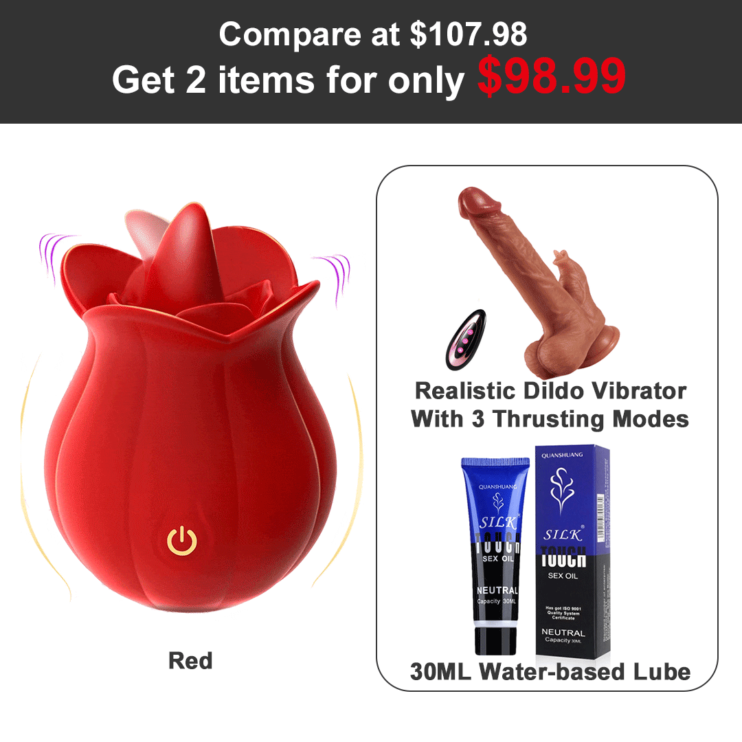 10 Speeds Rose Vibrator With Tongue