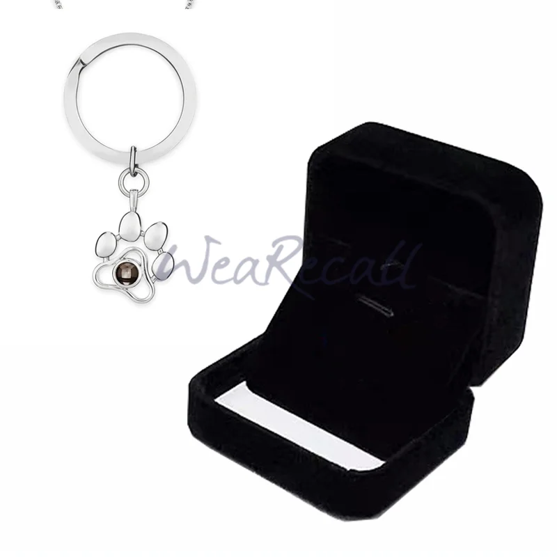 Projector Picture Custom Personalized Pet Photo Keychain 925 Silver wetirmss