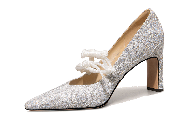 Lily Wei High Heels Women's Silvery White