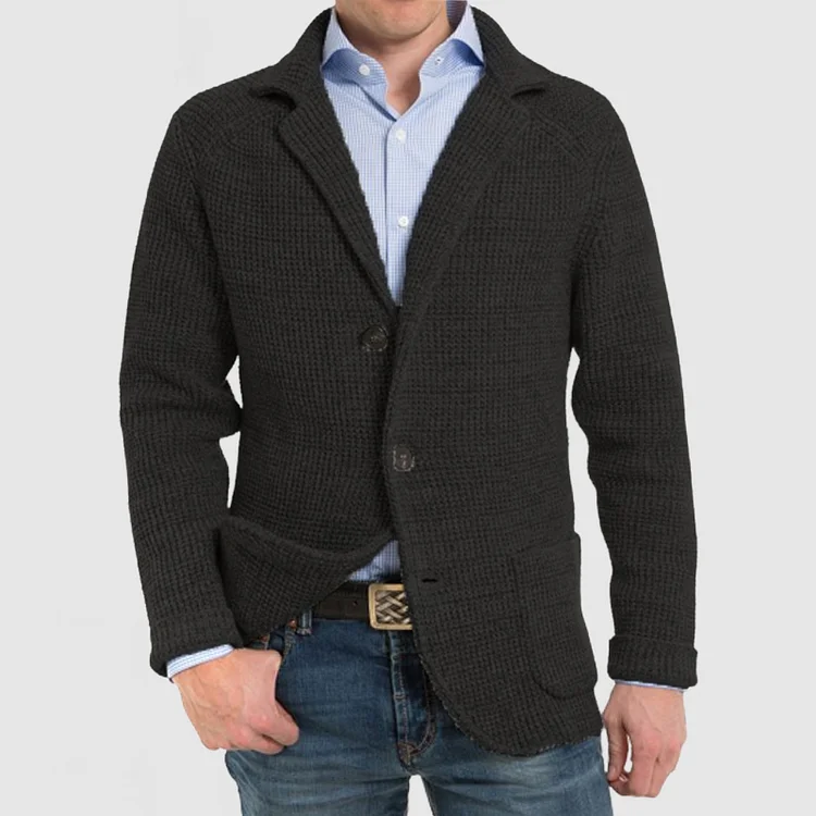 Men’s Elegant Lapel Pocket Long Sleeve Jacket