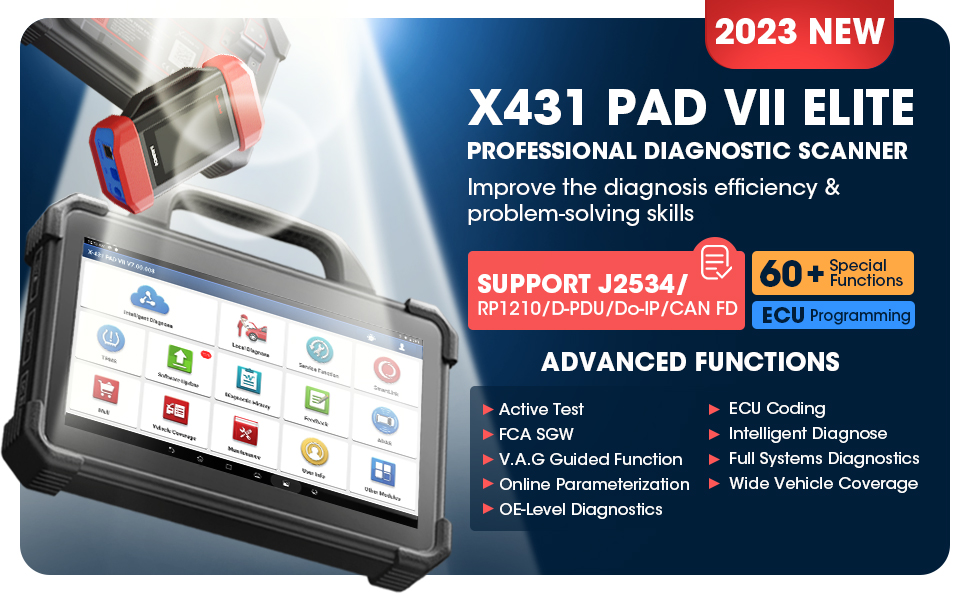  LAUNCH X431 PROS V+ Elite Bidirectional Scan Tool with CANFD  Connector 2023 Newly Added,37+ Reset for All Cars,ECU Online Coding,Key  IMMO,OEM Full System Diagnostic,2 Yrs Free Update,Same as X431 V+ 